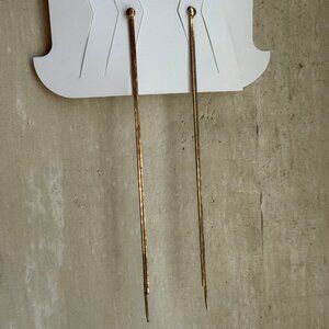 Gold Long Drop Earrings Snake Chain Bar Post Back